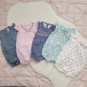 Carter's 5-Piece Summer Bubble Rompers | 0-3M